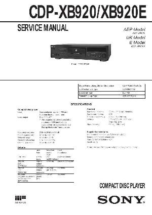 Сервисная инструкция Sony CDP-XB920, CDP-XB920E ― Manual-Shop.ru
