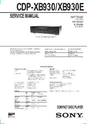 Сервисная инструкция Sony CDP-XB930, CDP-XB930E ― Manual-Shop.ru