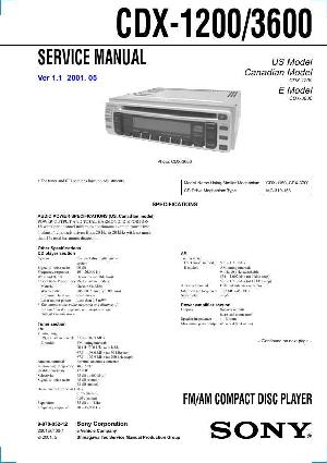 Service manual Sony CDX-1200, CDX-3600 ― Manual-Shop.ru