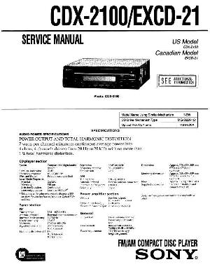Сервисная инструкция Sony CDX-2100, EXCD-21 ― Manual-Shop.ru