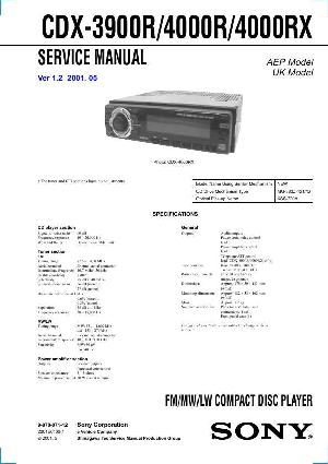 Сервисная инструкция Sony CDX-3900R, CDX-4000R, CDX-4000RX ― Manual-Shop.ru
