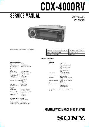 Сервисная инструкция Sony CDX-4000RV ― Manual-Shop.ru