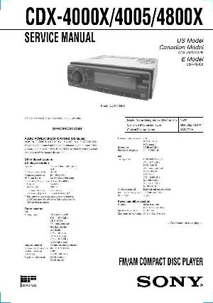 Сервисная инструкция Sony CDX-4000X, CDX-4005, CDX-4800X ― Manual-Shop.ru