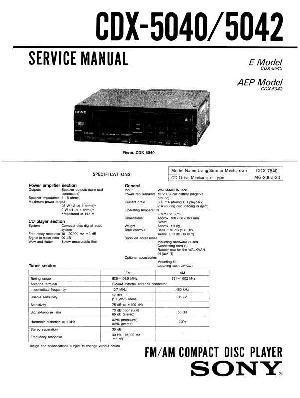 Сервисная инструкция Sony CDX-5040, CDP-5042 ― Manual-Shop.ru