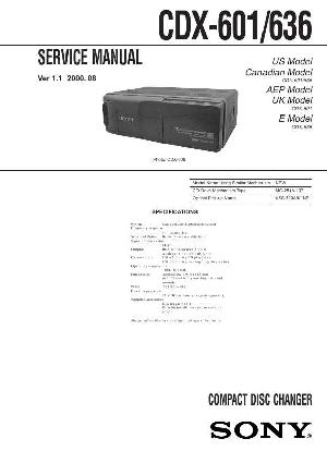 Сервисная инструкция Sony CDX-601, CDX-636 ― Manual-Shop.ru