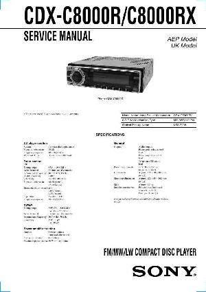 Сервисная инструкция Sony CDX-8000R, CDX-C8000RX ― Manual-Shop.ru
