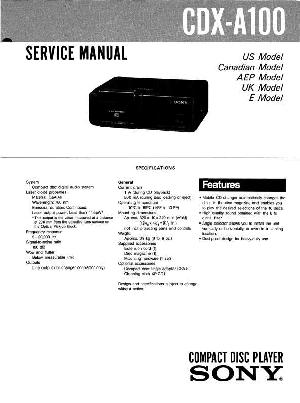 Сервисная инструкция Sony CDX-A100 ― Manual-Shop.ru