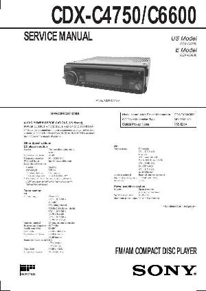 Service manual Sony CDX-C4750, CDX-C6600 ― Manual-Shop.ru