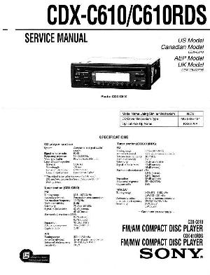 Сервисная инструкция Sony CDX-C610RDS ― Manual-Shop.ru