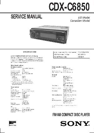 Сервисная инструкция Sony CDX-C6850 ― Manual-Shop.ru