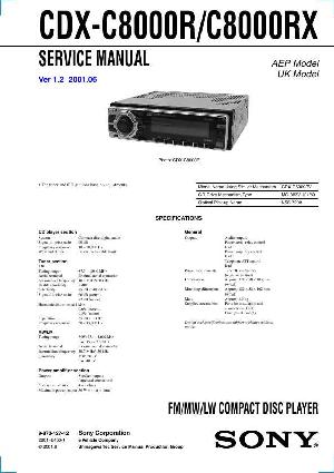 Сервисная инструкция Sony CDX-C8000R, CDX-C8000RX ― Manual-Shop.ru