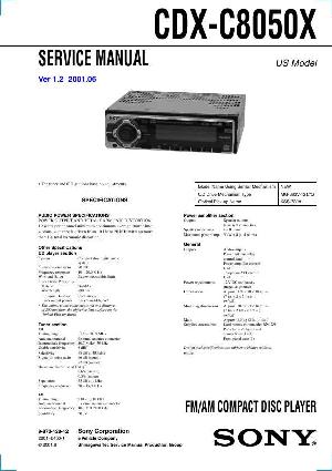 Сервисная инструкция Sony CDX-C8050X ― Manual-Shop.ru