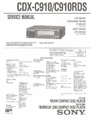 Сервисная инструкция Sony CDX-C910, CDX-C910RDS ― Manual-Shop.ru