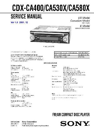 Сервисная инструкция Sony CDX-CA400, CDX-CA530X, CDX-CA580X ― Manual-Shop.ru