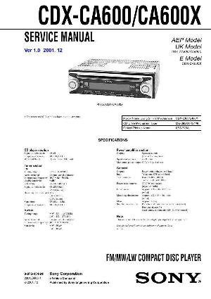 Service manual Sony CDX-CA600, CDX-CA600X ― Manual-Shop.ru