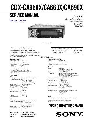 Сервисная инструкция Sony CDX-CA650X, CDX-CA660X, CDX-CA690X ― Manual-Shop.ru