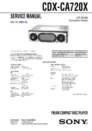 Сервисная инструкция Sony CDX-CA720X ― Manual-Shop.ru