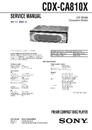 Service manual Sony CDX-CA810X  ― Manual-Shop.ru