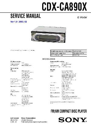 Service manual Sony CDX-CA890X ― Manual-Shop.ru