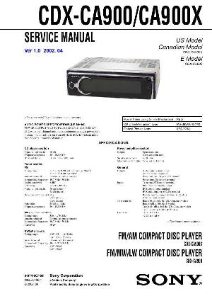 Сервисная инструкция Sony CDX-CA900, CDX-CA900X ― Manual-Shop.ru