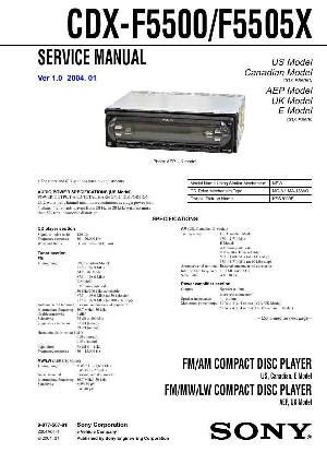 Сервисная инструкция Sony CDX-F5500, CDX-F5505X ― Manual-Shop.ru