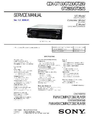 Сервисная инструкция Sony CDX-GT130, CDX-GT230, CDX-GT280S, CDX-GT282S ― Manual-Shop.ru