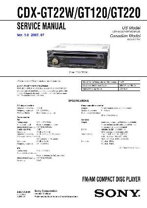 Service manual Sony CDX-GT22W, CDX-GT120, CDX-GT220 ― Manual-Shop.ru