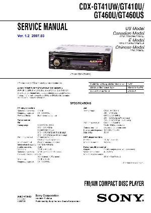 Сервисная инструкция Sony CDX-GT41UW, CDX-GT410U, CDX-GT460U ― Manual-Shop.ru