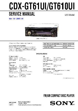 Сервисная инструкция Sony CDX-GT610UI, CDX-GT61UI ― Manual-Shop.ru