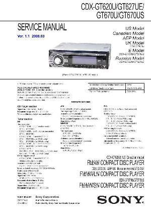 Service manual Sony CDX-GT620U, CDX-GT627UE, CDX-GT670U ― Manual-Shop.ru
