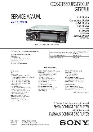 Service manual Sony CDX-GT650UI, CDX-GT700UI, CDX-GT707UI ― Manual-Shop.ru