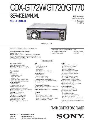 Сервисная инструкция Sony CDX-GT72W, CDX-GT720, CDX-GT770 ― Manual-Shop.ru