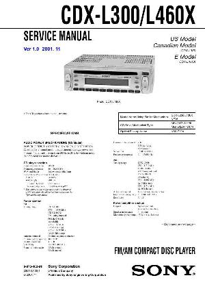 Сервисная инструкция Sony CDX-L300, CDX-L460X ― Manual-Shop.ru