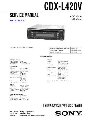 Сервисная инструкция Sony CDX-L420V ― Manual-Shop.ru