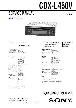 Сервисная инструкция Sony CDX-L450V ― Manual-Shop.ru