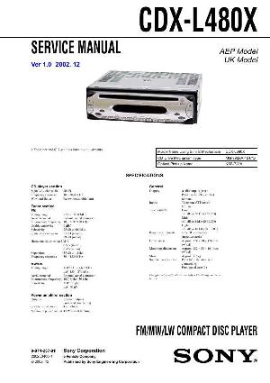 Сервисная инструкция Sony CDX-L480X ― Manual-Shop.ru