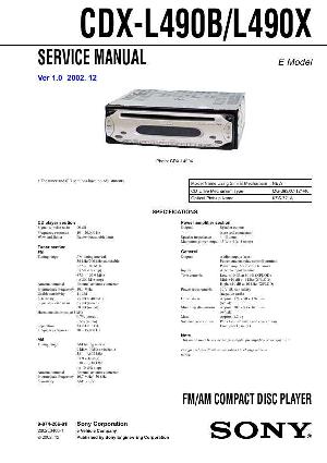 Сервисная инструкция Sony CDX-L490B, CDX-L490X ― Manual-Shop.ru