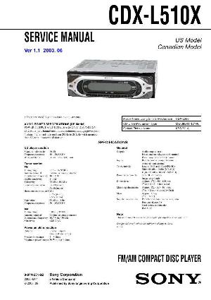 Сервисная инструкция Sony CDX-L510X  ― Manual-Shop.ru