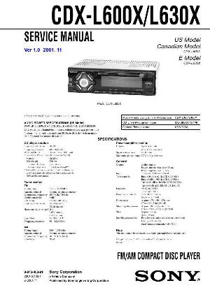 Сервисная инструкция Sony CDX-L600X, CDX-L630X ― Manual-Shop.ru