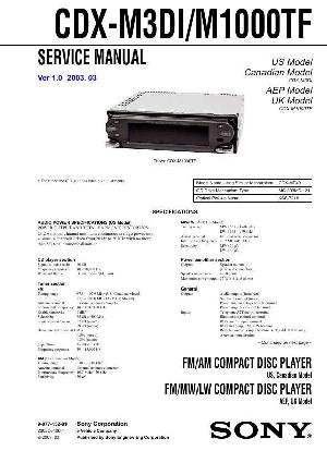 Сервисная инструкция Sony CDX-M3DI, CDX-M1000TF ― Manual-Shop.ru