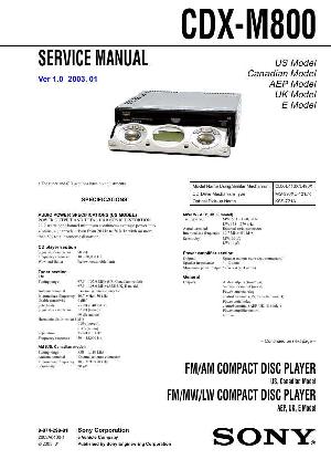 Service manual Sony CDX-M800 ― Manual-Shop.ru