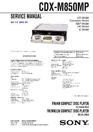 Service manual Sony CDX-M850MP ― Manual-Shop.ru