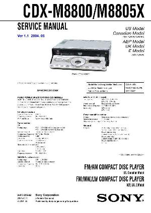 Сервисная инструкция Sony CDX-M8800, CDX-M8805X ― Manual-Shop.ru