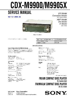 Сервисная инструкция Sony CDX-M9900, CDX-M9905X ― Manual-Shop.ru