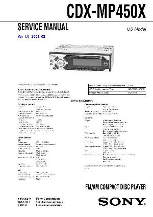 Service manual Sony CDX-MP450X ― Manual-Shop.ru