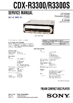 Сервисная инструкция Sony CDX-R3300S ― Manual-Shop.ru
