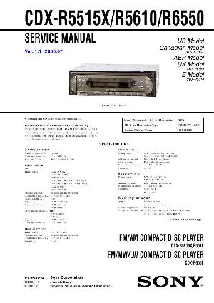 Service manual Sony CDX-R5515X, CDX-R5610, CDX-R6550 ― Manual-Shop.ru