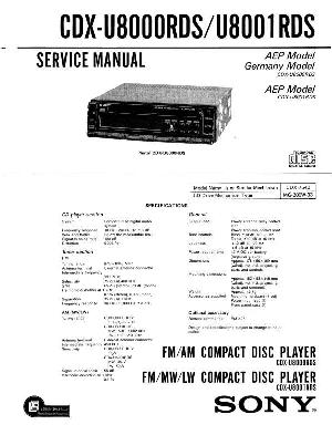 Сервисная инструкция Sony CDX-U8000RDS, CDX-U8001RDS ― Manual-Shop.ru