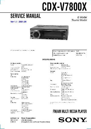 Сервисная инструкция Sony CDX-V7800X ― Manual-Shop.ru