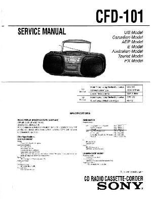 Сервисная инструкция Sony CFD-101 ― Manual-Shop.ru